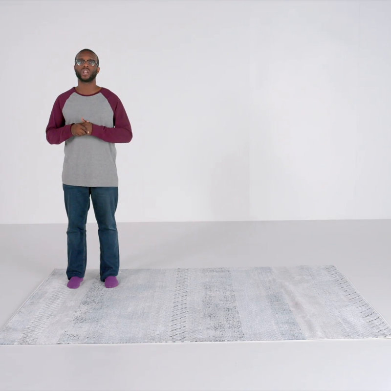 Hand-knotted Grey and Light Blue Geometric Runner Rug