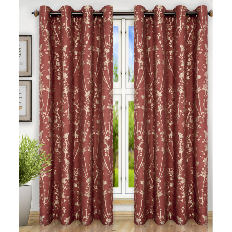 Mahtomedi Room Darkening Curtain Single Panel, Cardinal, 50" W x 63" L