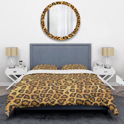 Ensemble de housse de couette en microfibre brun / jaune 3 pièces