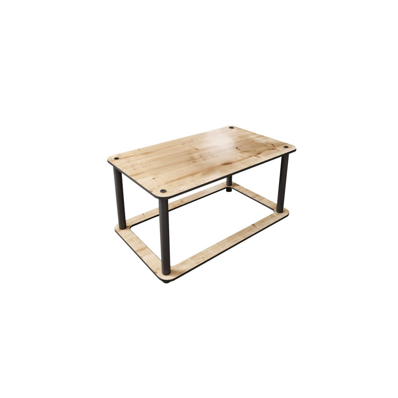 Modern Coffee Table with Compressed Kraft Legs, Oak Color, 27.6 x 15.0 x 16.5 inches | 100% MDF Construction, Solid Brown Design | Stylish & Durable for Living Room, Industrial & Contemporary Décor