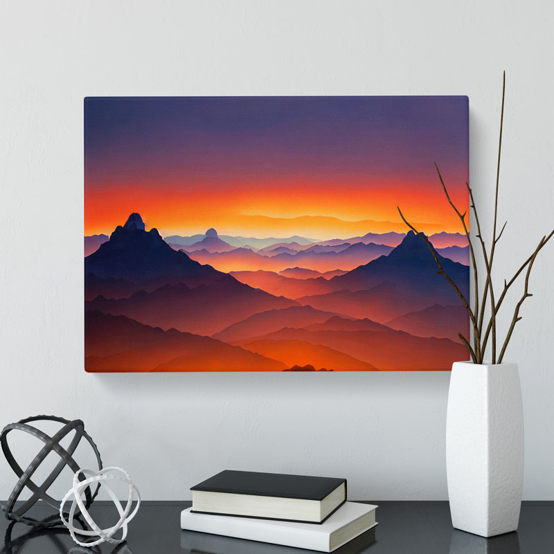 Urban Mountain Sunset - Wrapped Canvas, 35cm H x 50cm W x 3cm D