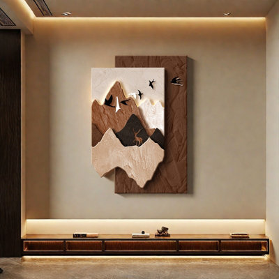 High-end sandstone belt back-lit entrance hall wall decoration