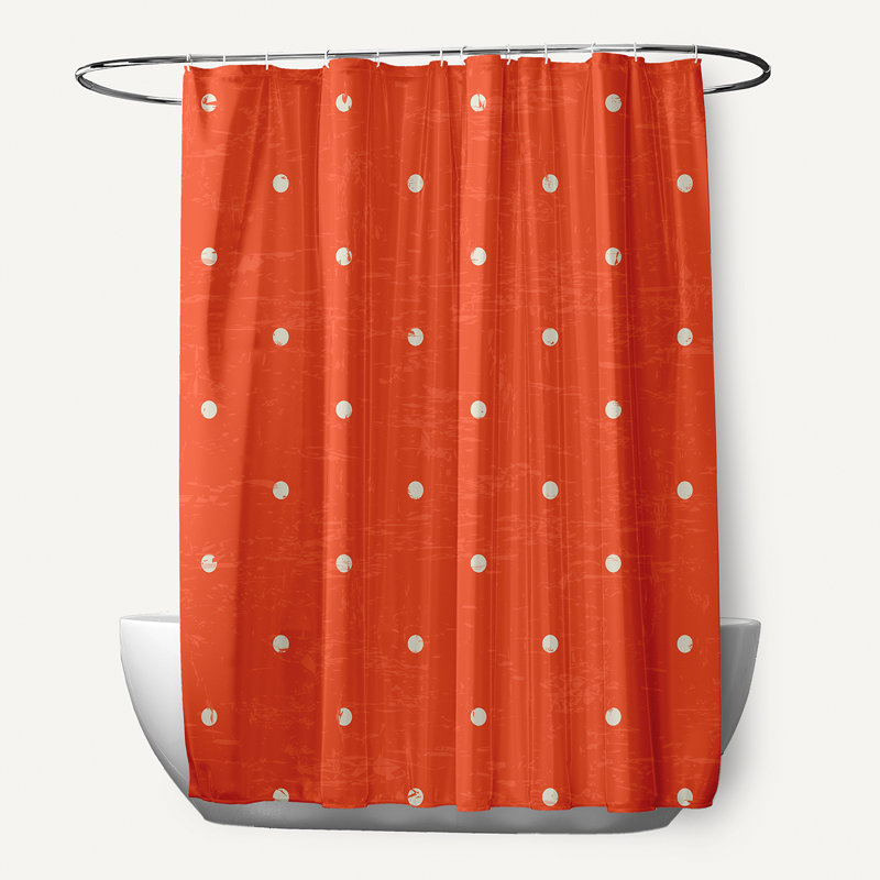 Rideau de douche simple à motif floral Wally, Orangé