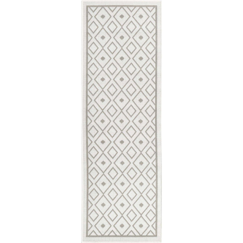 Geometric Indoor / Outdoor Rug, Runner 2' x 6'