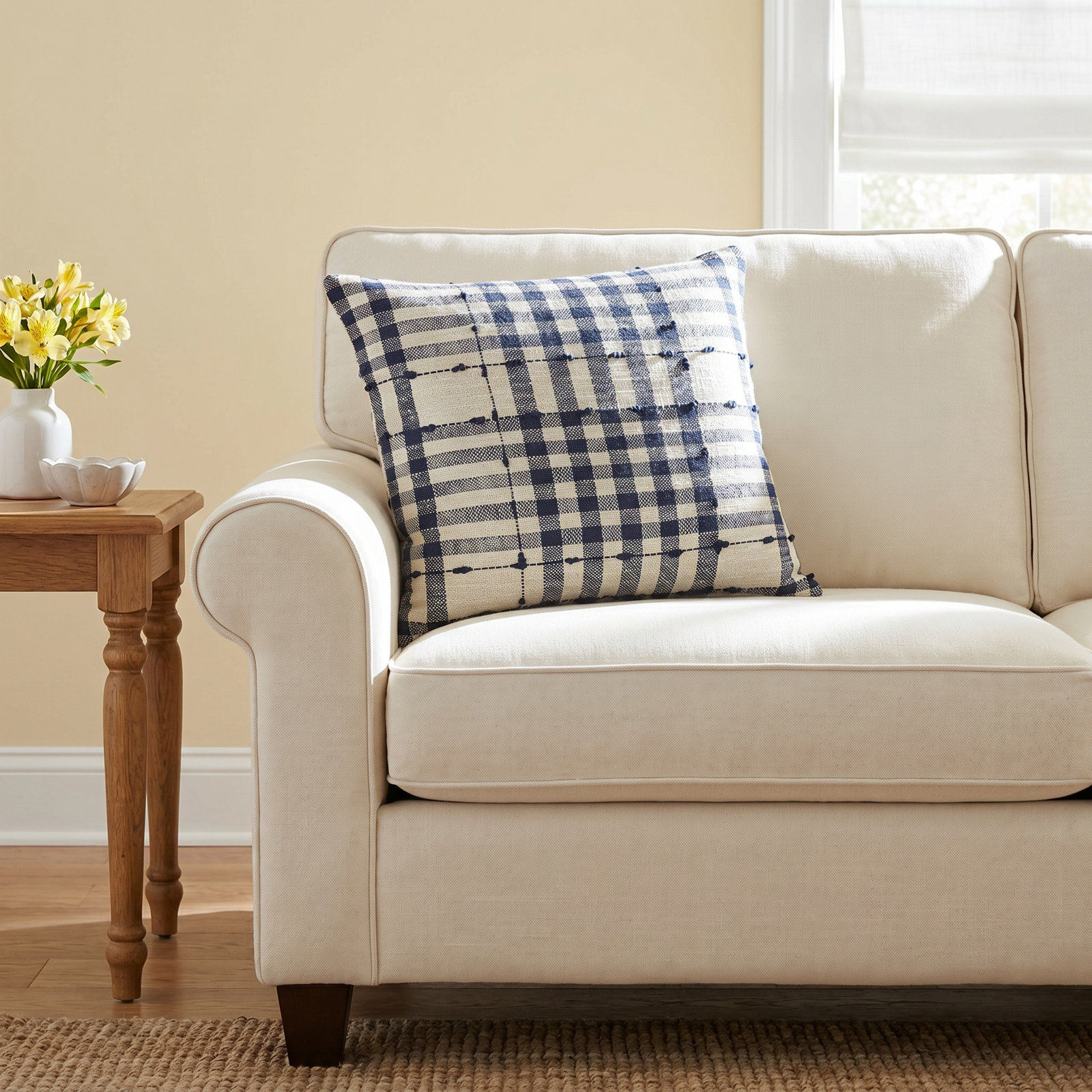 Marigold Cotton Throw Pillow, 18" x 18"