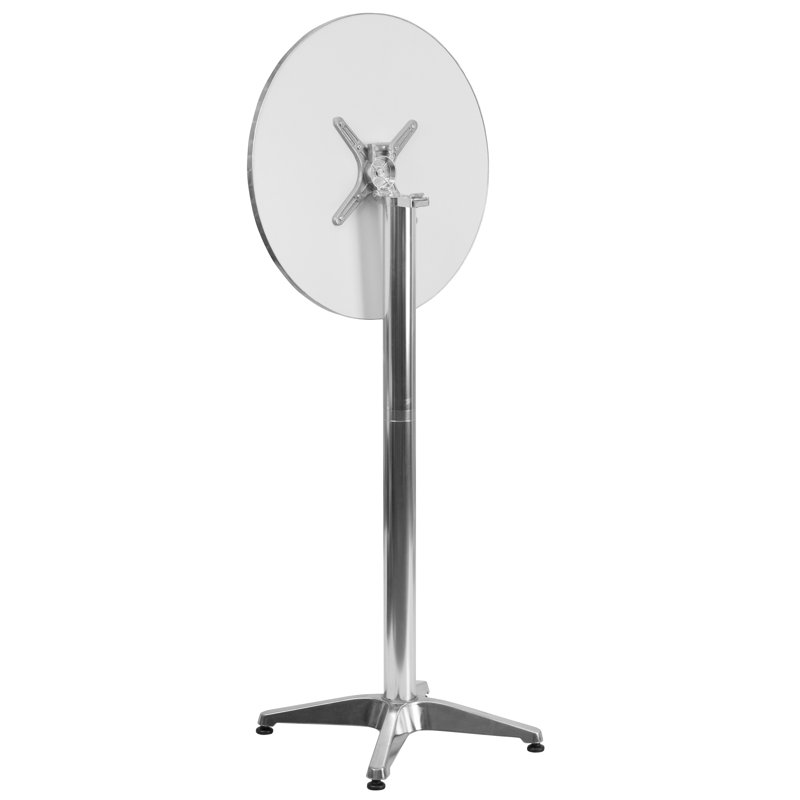 Carlisa 23.25" Round Aluminum Indoor-Outdoor Bar Height Table with Flip-Up Table,