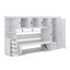 Lit escamotable simple avec bureau, lit mural pliable en bois multifonctionnel avec garde-robe, tiroirs et compartiments de rangement-1583260264