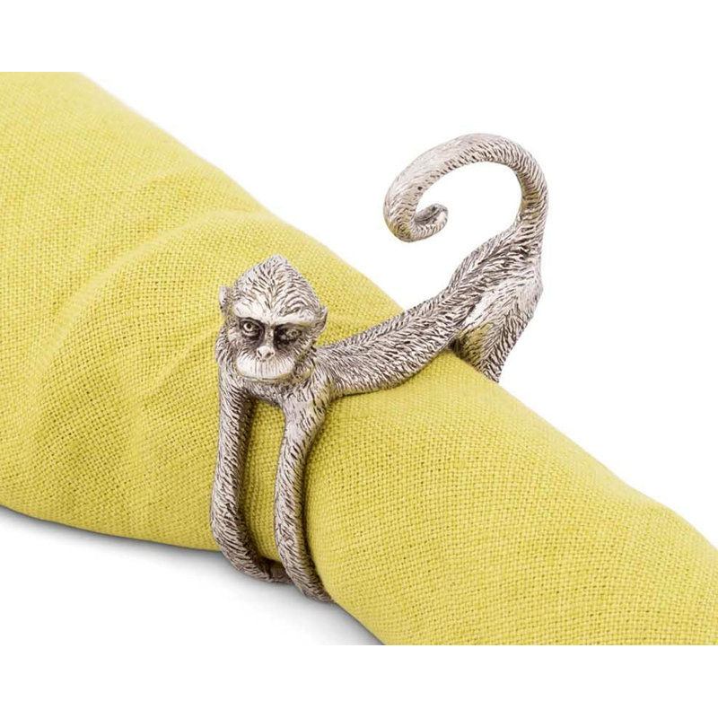 Anneau de serviette de singe étain Safari
