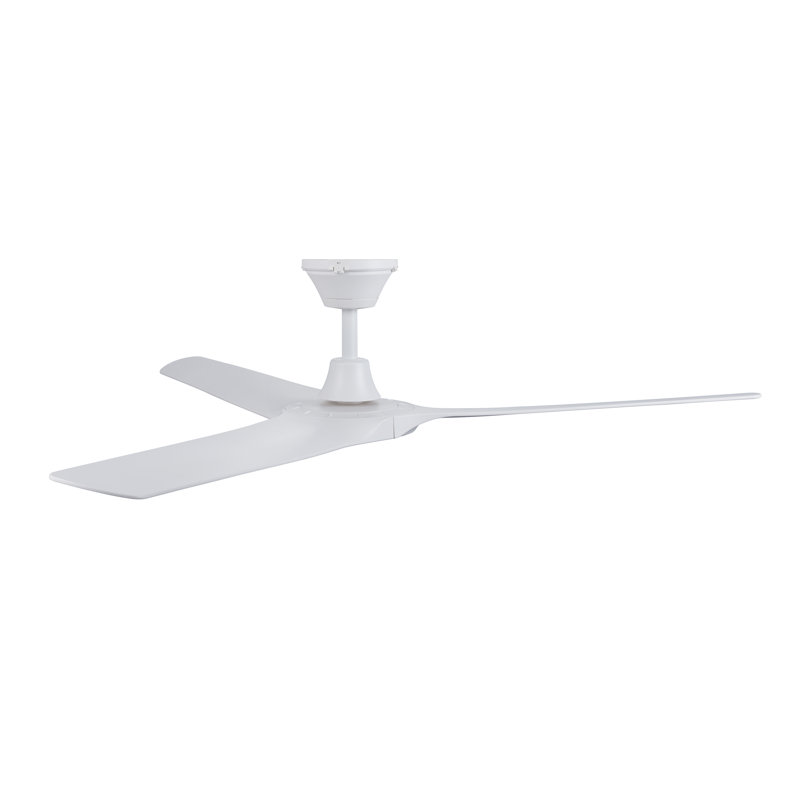 Abyss 56in 3-Blades Indoor/Outdoor Ceiling Fan with Remote Control, White, White
