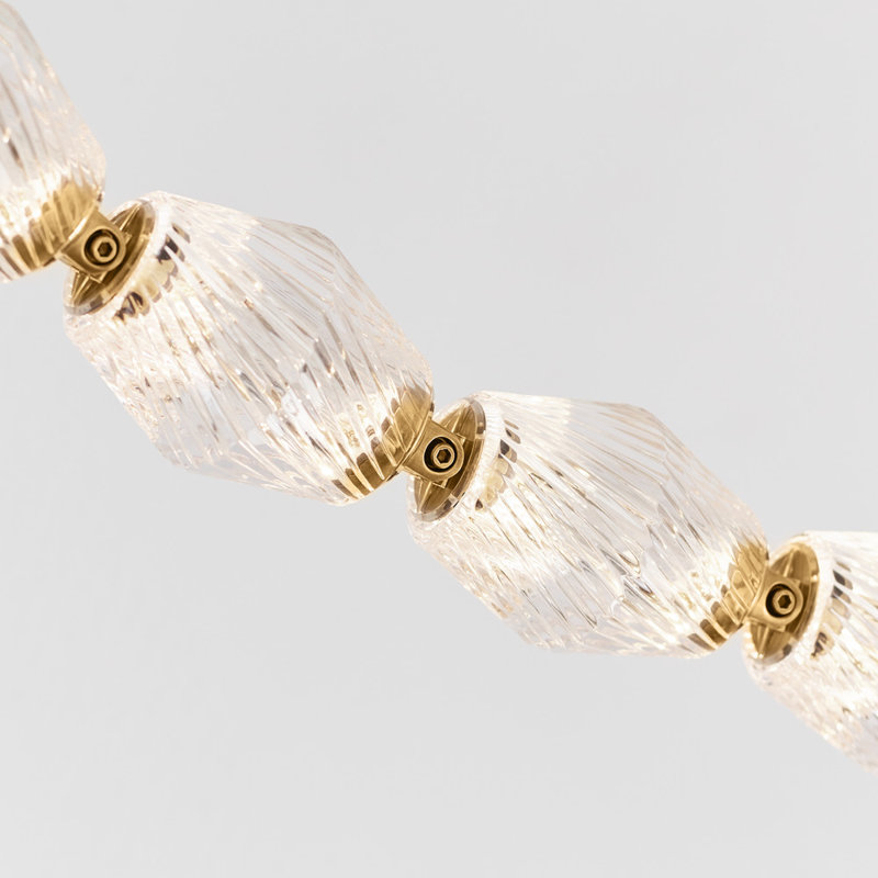Collier LED Chandelier, Natural Brass, 132"