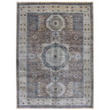 Hand Knotted Wool Area Rug in Beige