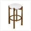 Tabouret de bar d'intérieur revêtu de bois, finition noyer foncé et revêtement ivoire, alliant élégance et durabilité pour les cuisines modernes-2112000954-2112000955