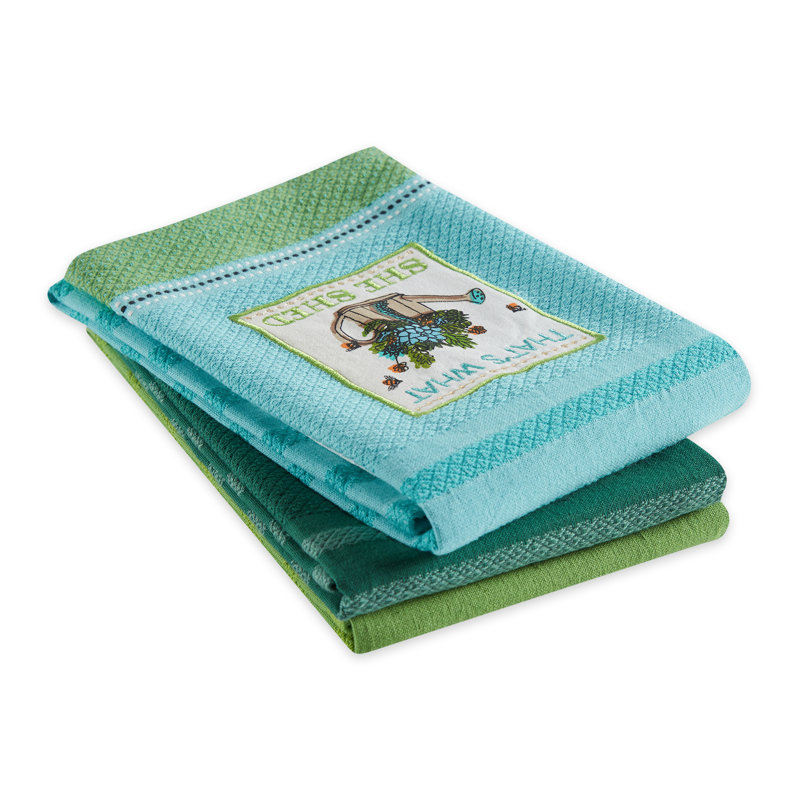 Stripe Embroidered Dish Cloth Kitchen Towel