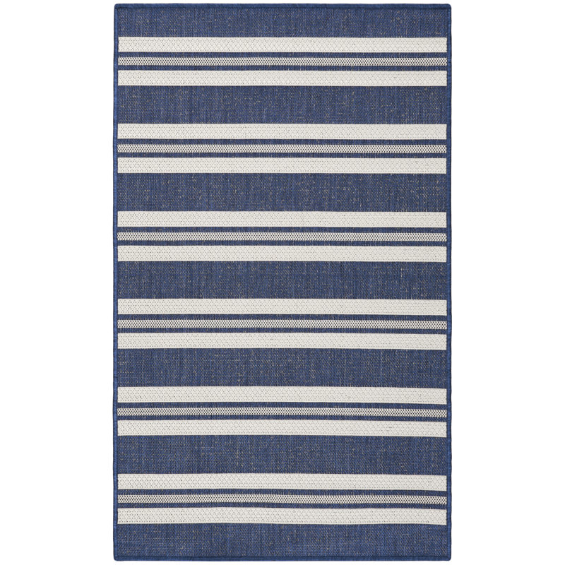 Manderella Modern Rug, Navy, Rectangle 3' x 5'