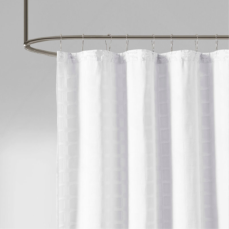 Rideau de douche uni tissé, Blanc