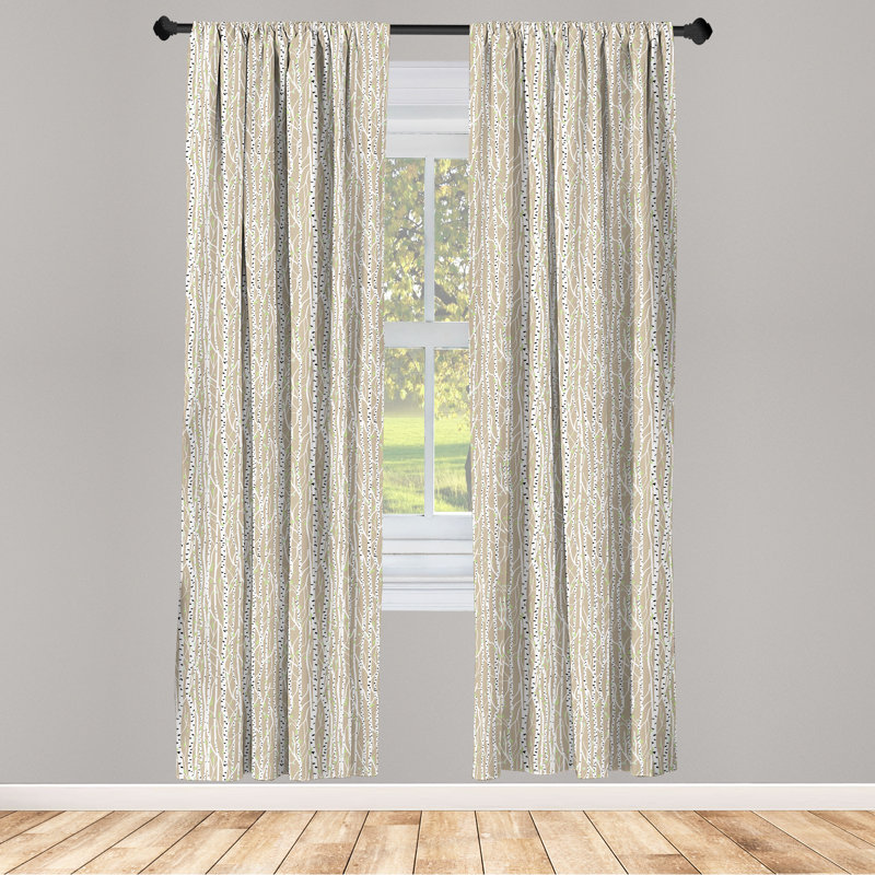 Birch Tree Semi-Sheer Rod Pocket Curtain Panels, 28" x 95"