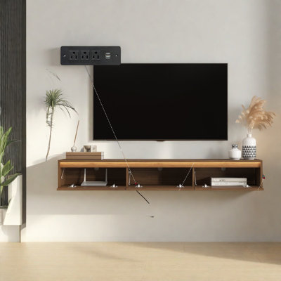 Floating TV Stands & Entertainment Centers, MDF Brown Modern Home Storage