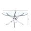 Table basse ronde moderne en verre trempé avec pieds en acier inoxydable (table basse uniquement, sans chaises)