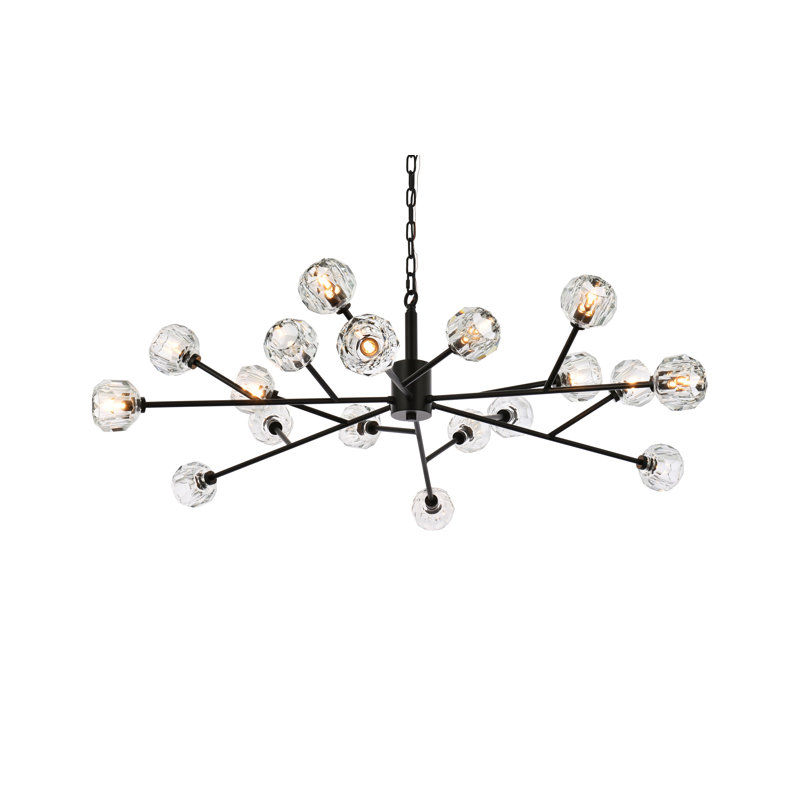 Luminaire suspendu sphérique spoutnik 18 lumières Lavere, Noir