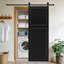 Porte de grange moderne en panneaux de fibres à densité moyenne noyer noir de 84 po x 26 po avec quincaillerie