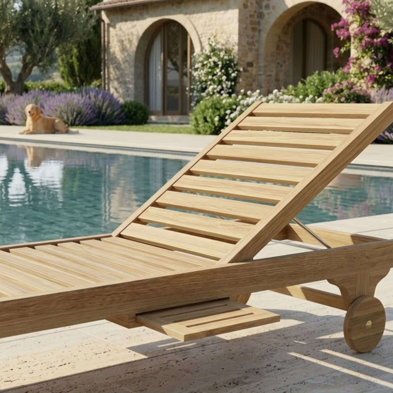Capri Teak Chaise Lounge