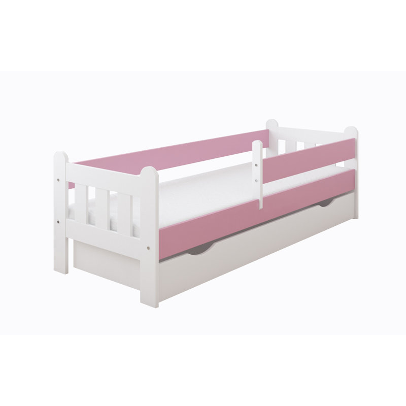 Sherri bed with drawer and mattress, Rosa, European Toddler (180 x 80 cm)