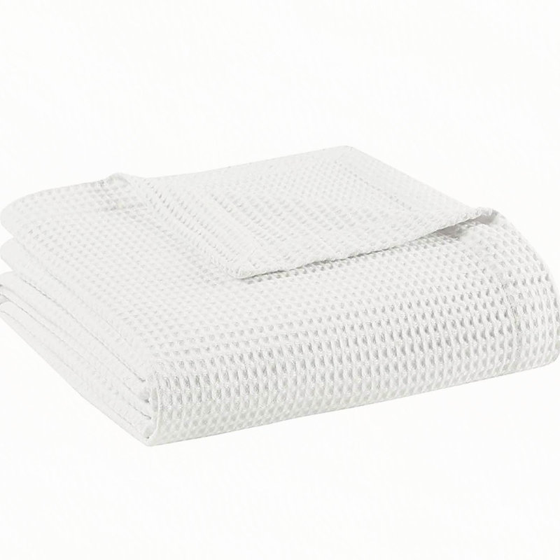 Couverture en coton, Blanc, Très grand lit