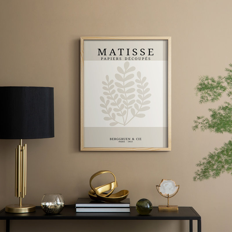 Matisse CDXVI, reproduction d'art encadrée - bois massif, H 11 po x l 9 po, Naturel