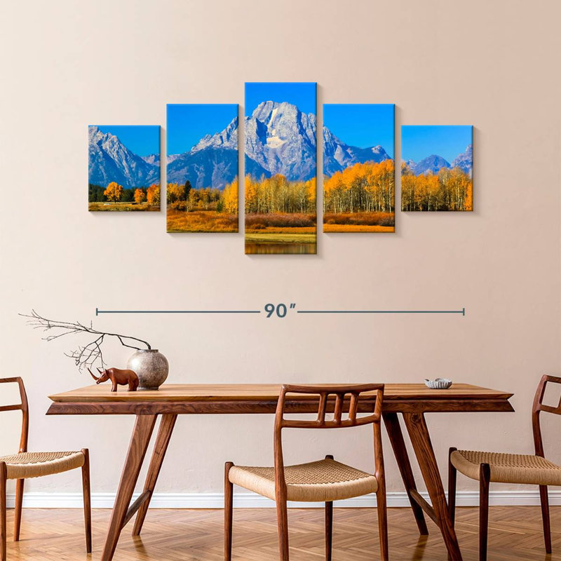 Grand Teton Mountain Scenery, 42" H x 92" W