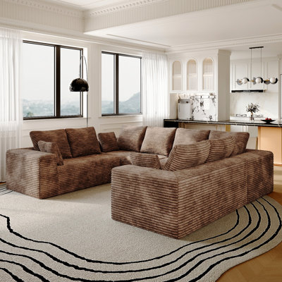 Canapé modulaire en tissu velours côtelé Aruba