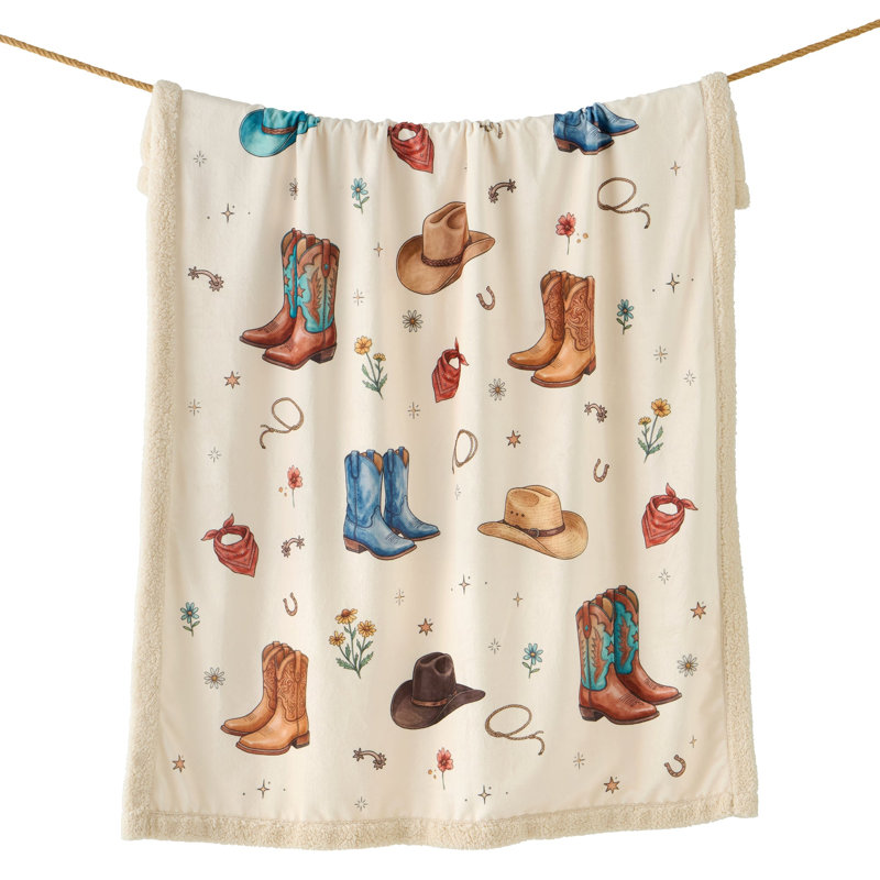 Jeté en polaire Sherpa Campfire, Bottes et chapeaux