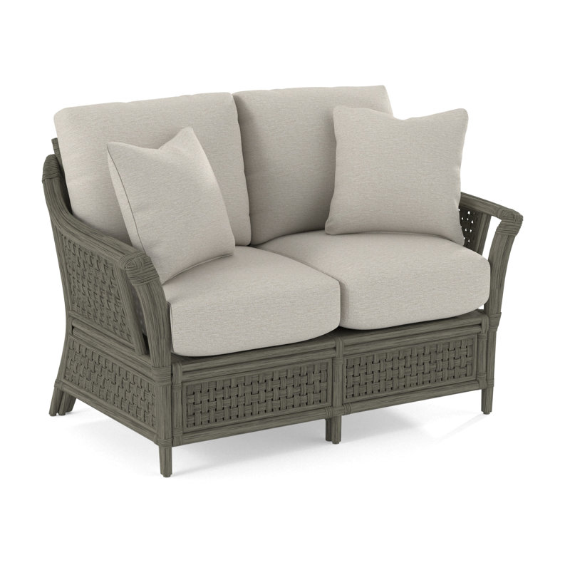 Boca Loveseat, Greystone, White Performance Fabric;