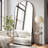 Arched Full Length Mirror with Stand, Aluminum Alloy Frame Floor Full Body Mirror-678386814-678386811