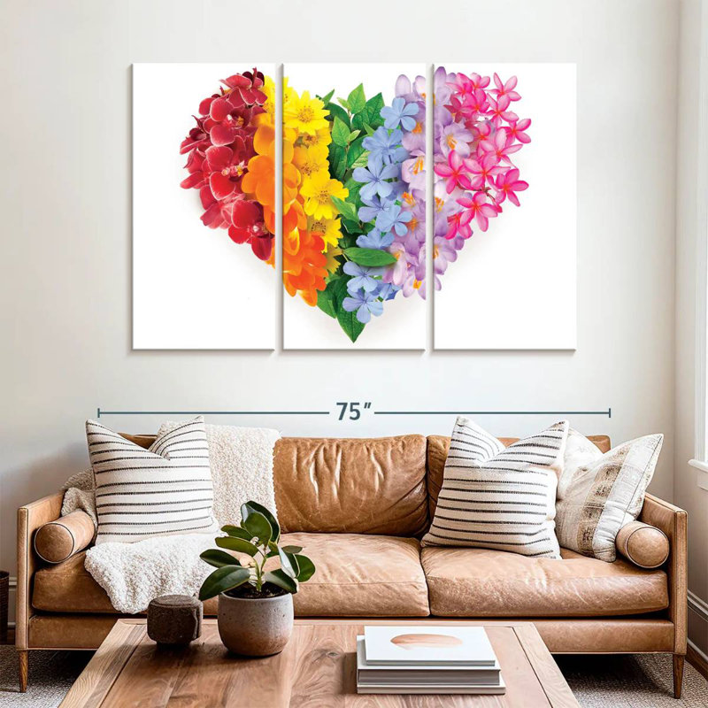 Hardie cœur floral arc-en-ciel, H 20 po x l 33 po