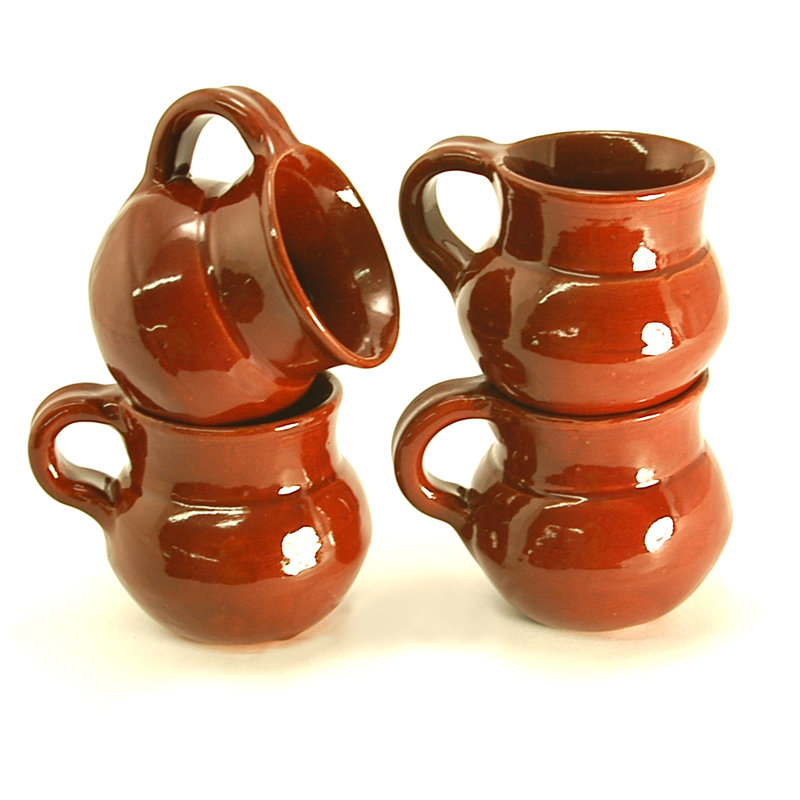 Ancient Cookware, Mexican Clay Jarrito Mug, 10 Ounces