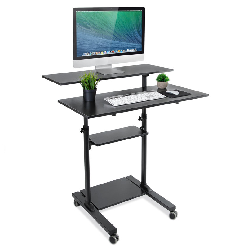 Convertisseur de bureau pour travailler debout réglable en hauteur, Noir