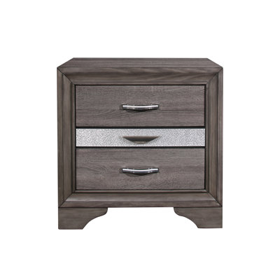 Table de chevet moderne grise - 3 tiroirs spacieux pour le rangement gris