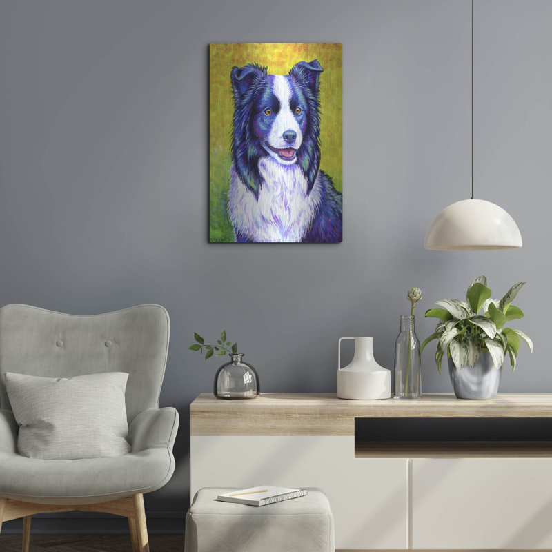 "Border Collie" par Rebecca Wang Art, H 24 po x l 16 po