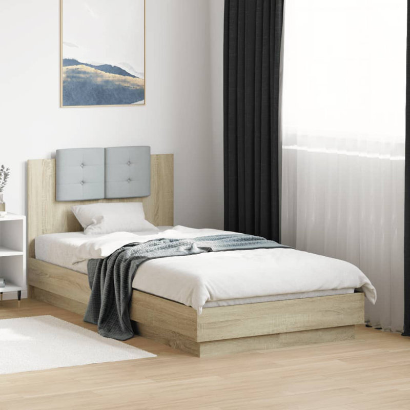 Middleport Bed, UK Single - 90 x 190 cm, Sonoma Oak