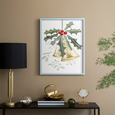 «Christmas Holiday Art», reproduction encadrée en bois massif
