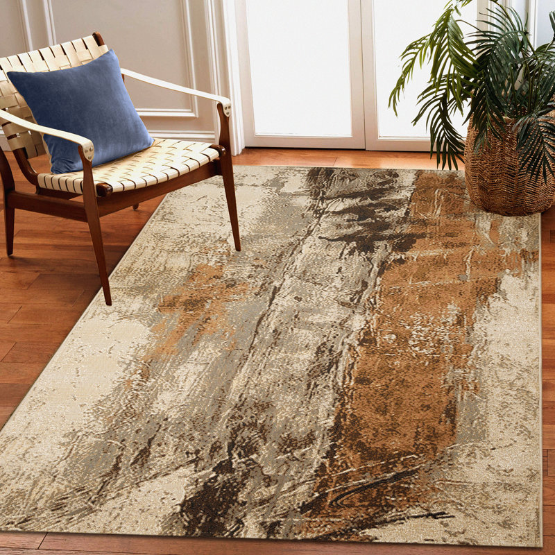 Abstract Indoor / Outdoor Rug, Rectangle 6'6" x 9'4"