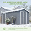 Remise de rangement extérieure en métal de 8 pi x 12 pi avec porte latérale supplémentaire, grande remise à outils avec 2 portes verrouillables pour un accès facile, structure en aluminium, rangement de patio de jardin gris