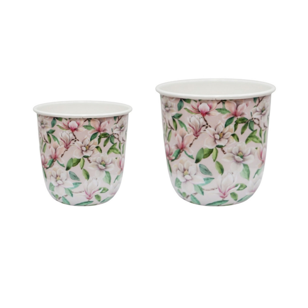 Maisie Vintage Olive Metal Planter Set of 2