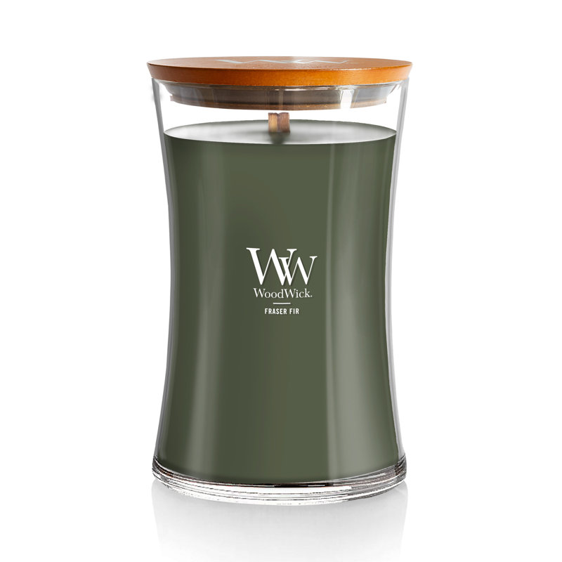 Grande bougie sablier WoodWick® Praline, Vert