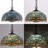 Tiffany Pendant Light Plug in Sea Blue Stained Glass Dragonfly 12 Inch Hanging Lamp 15FT Cord