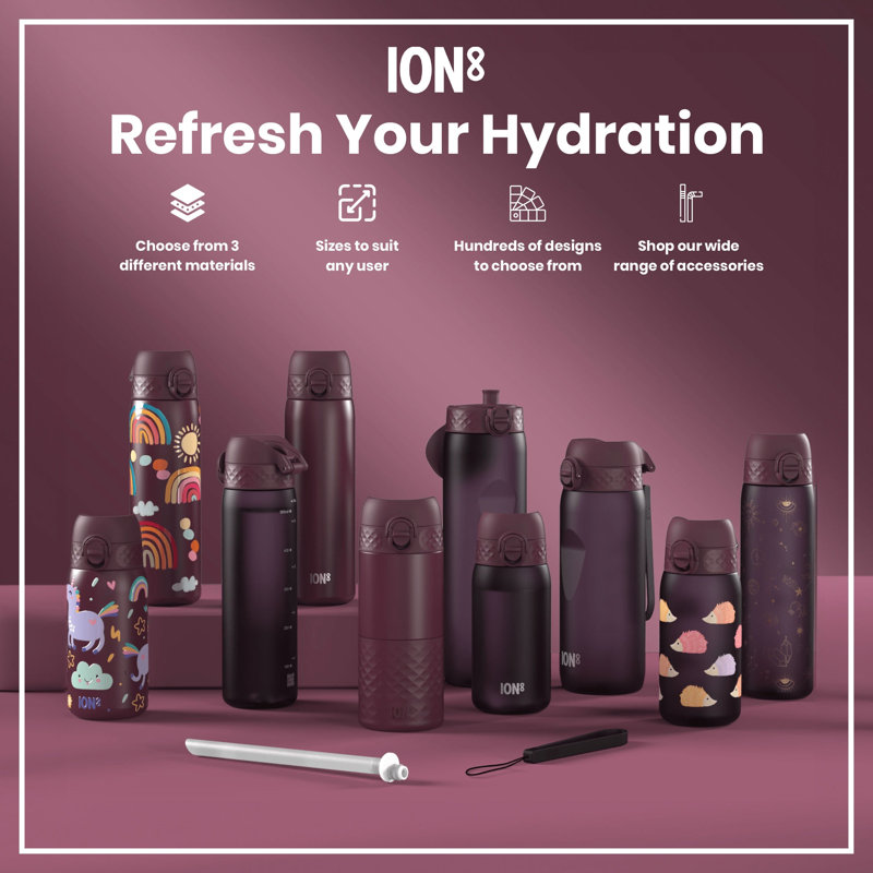 Ion8 Vacuum Insulated Stainless Steel Travel Mug, Blackberry