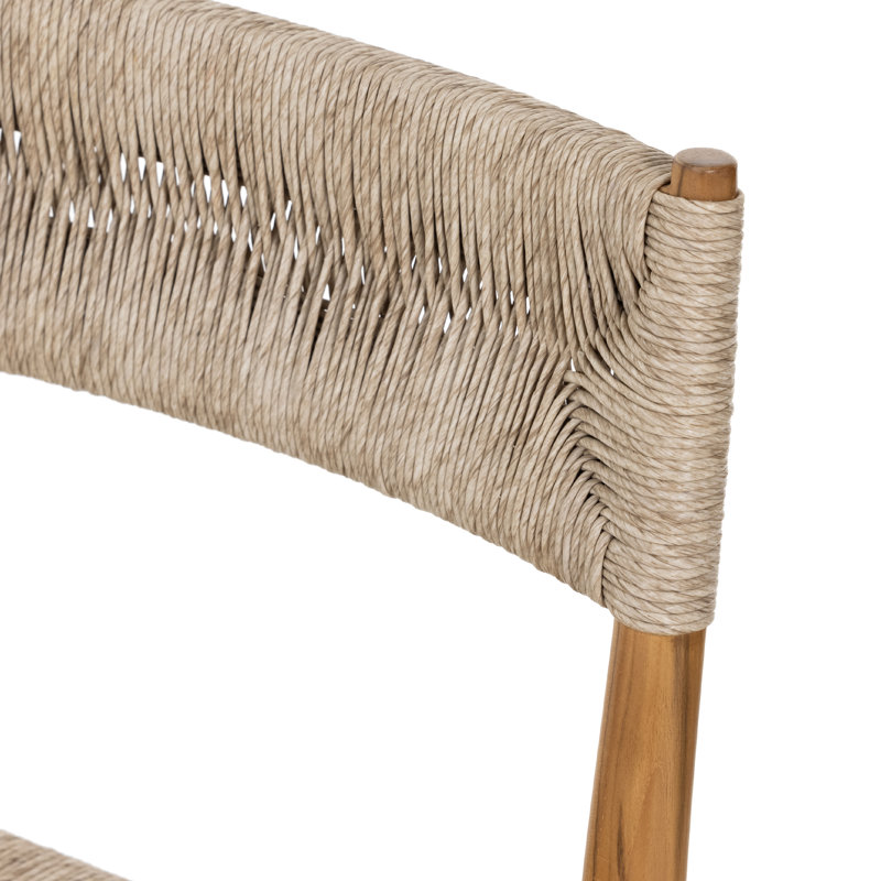 Chaise d'extérieur Dorita - Teck naturel, Blanc rétro / teck naturel
