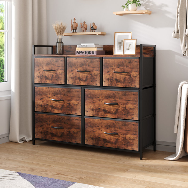 100cm W Chest of Drawers, Black/Brown