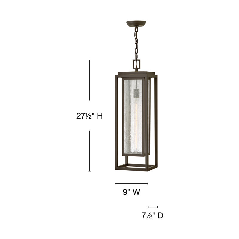 Hinkley Republic Large Hanging Lantern, Oil Rubbed Bronze