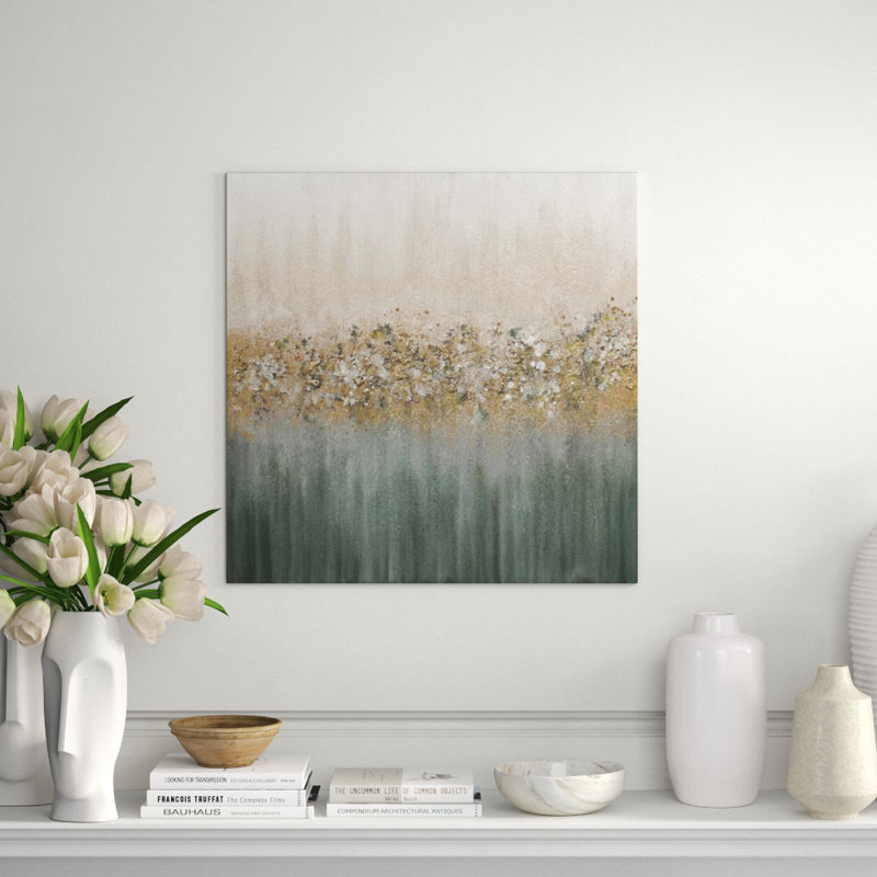 Golden Fog III Painting by Beverly Fuller, Hand Painting with Glitter